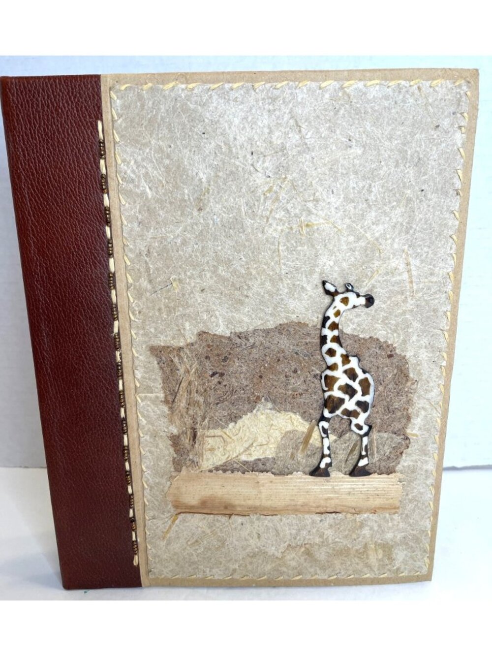 Handmade Africa Art Book Kenya Notebook Journal Giraffe Bead Pen Recycled Paper - Picture 10 of 10